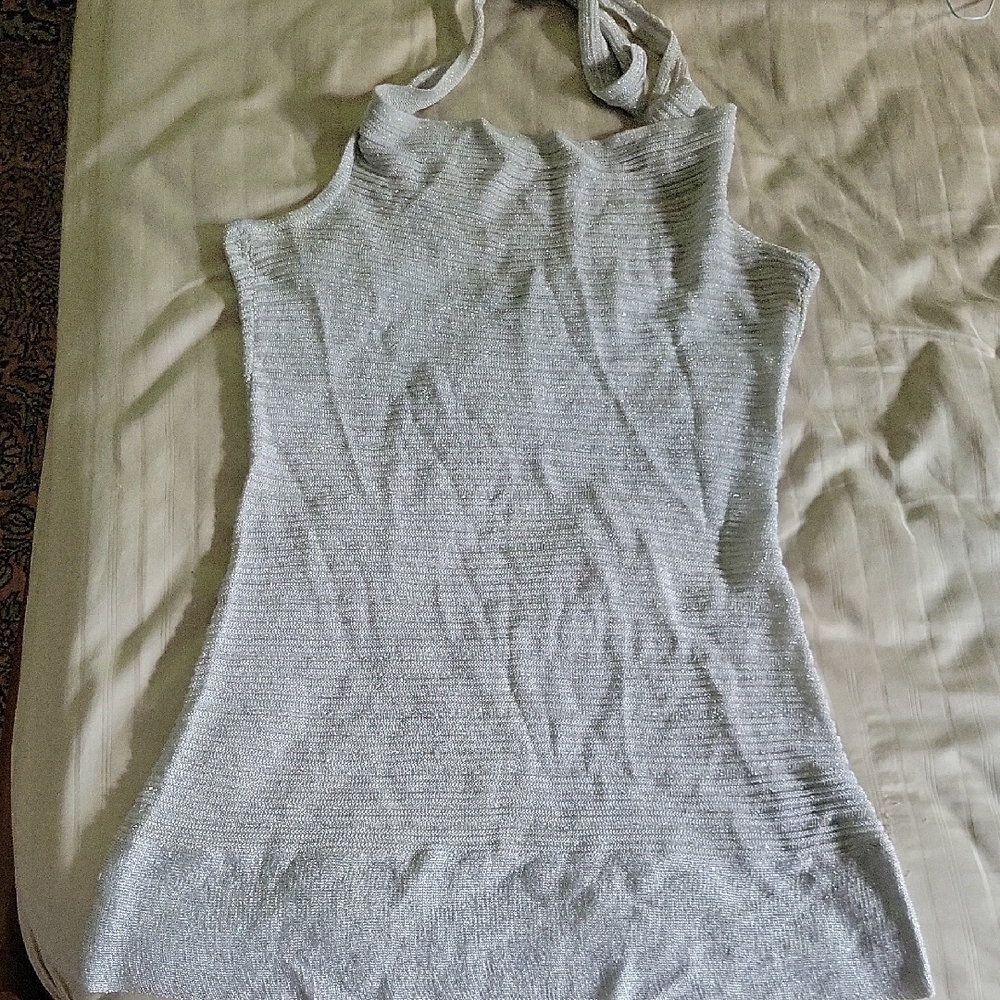 Silver Halter Neck Top